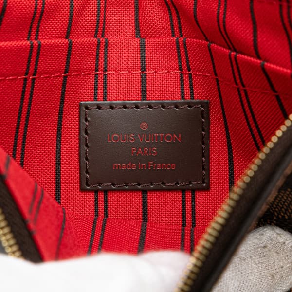 Pre-owned Louis Vuitton Damier Ebene Neverfull Pouch MM Brown