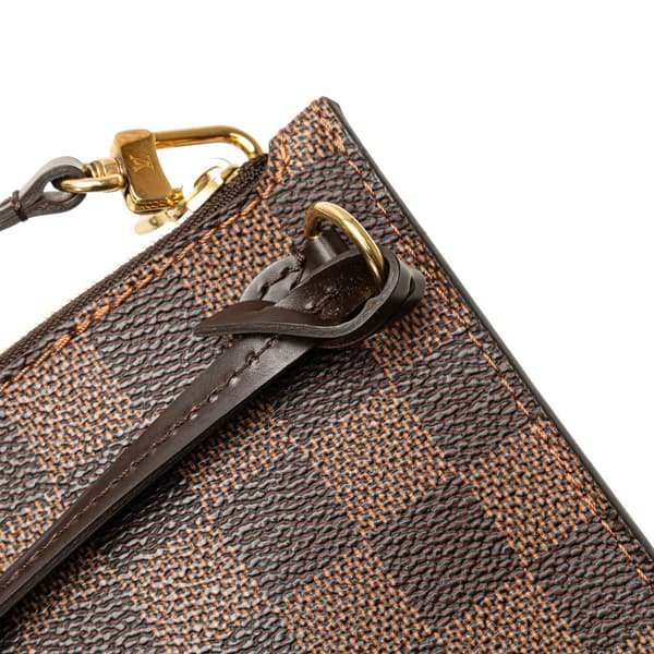 Pre-owned Louis Vuitton Damier Ebene Neverfull Pouch MM Brown