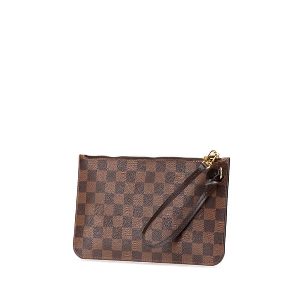 Pre-owned Louis Vuitton Damier Ebene Neverfull Pouch MM Brown