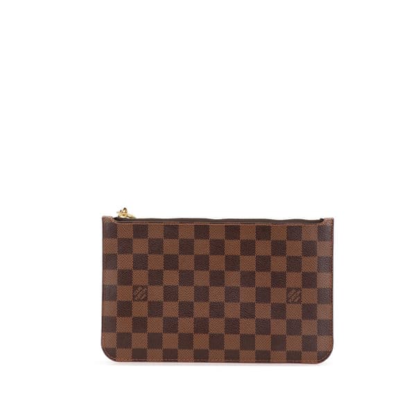 Pre-owned Louis Vuitton Damier Ebene Neverfull Pouch MM Brown