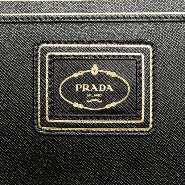 Pre-owned Prada Saffiano Pouch Black