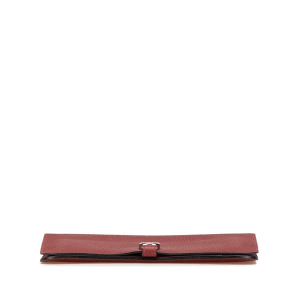 Pre-owned Hermès Togo Dogon Duo Wallet GM Red