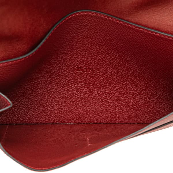 Pre-owned Hermès Togo Dogon Duo Wallet GM Red