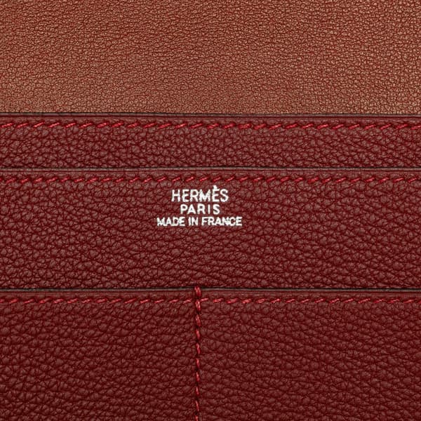 Pre-owned Hermès Togo Dogon Duo Wallet GM Red