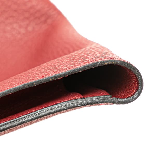 Pre-owned Hermès Togo Dogon Duo Wallet GM Red