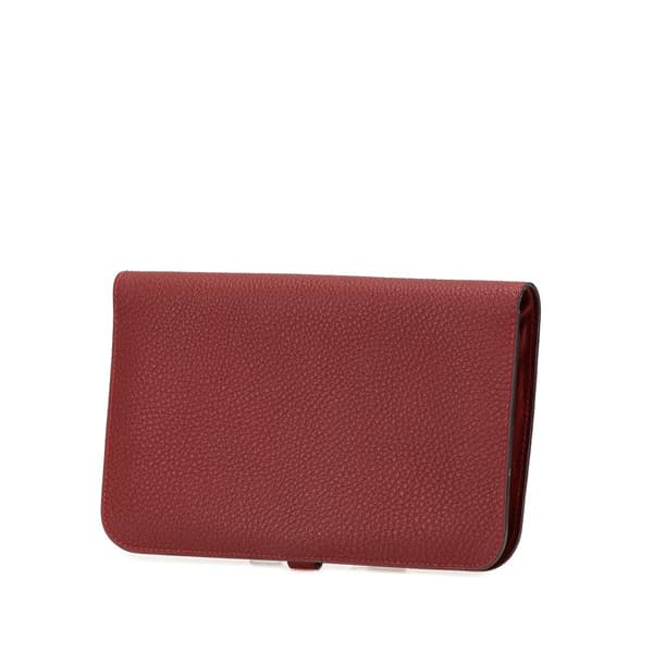 Pre-owned Hermès Togo Dogon Duo Wallet GM Red