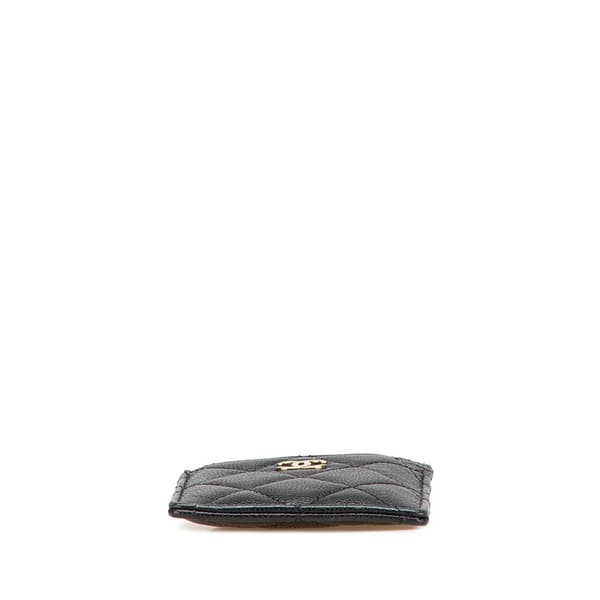 Pre-owned Chanel CC Quilted Caviar Card Holder Black
