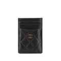 Miniatyrbillede 1 af 10: Pre-owned Chanel CC Quilted Caviar Card Holder Black