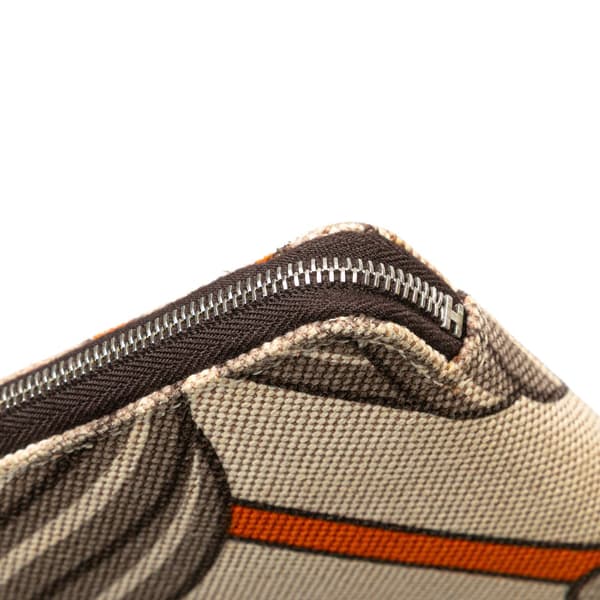 Pre-owned Hermès Toile Steeple GM Wallet Brown