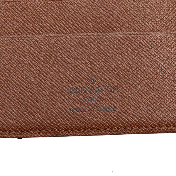 Pre-owned Louis Vuitton Monogram Porte Papier Zipped Wallet Brown