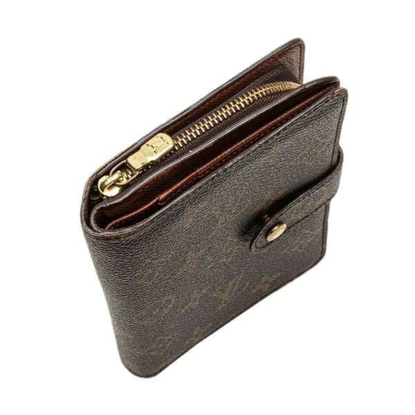 Pre-owned Louis Vuitton Monogram Porte Papier Zipped Wallet Brown