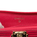 Pikkukuva 6 / 9: Pre-owned Chanel Quilted Caviar Boy Zip Around Wallet Pink