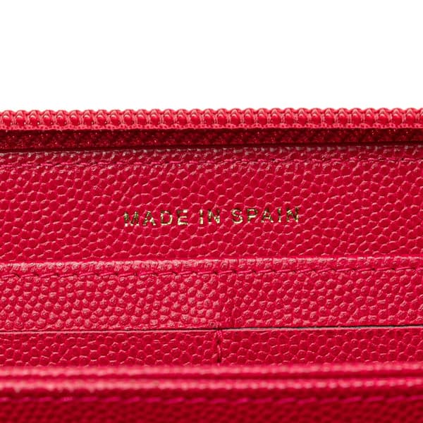 Pre-owned Chanel Quilted Caviar Boy Zip Around Wallet Pink