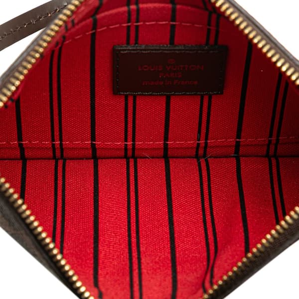Pre-owned Louis Vuitton Damier Ebene Neverfull PM Pouch Brown