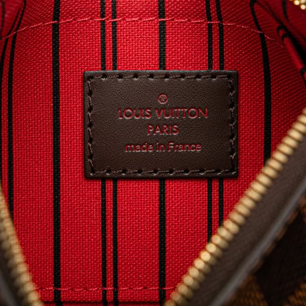 Pre-owned Louis Vuitton Damier Ebene Neverfull PM Pouch Brown