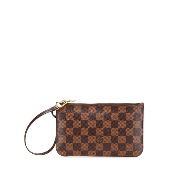 Pre-owned Louis Vuitton Damier Ebene Neverfull PM Pouch Brown