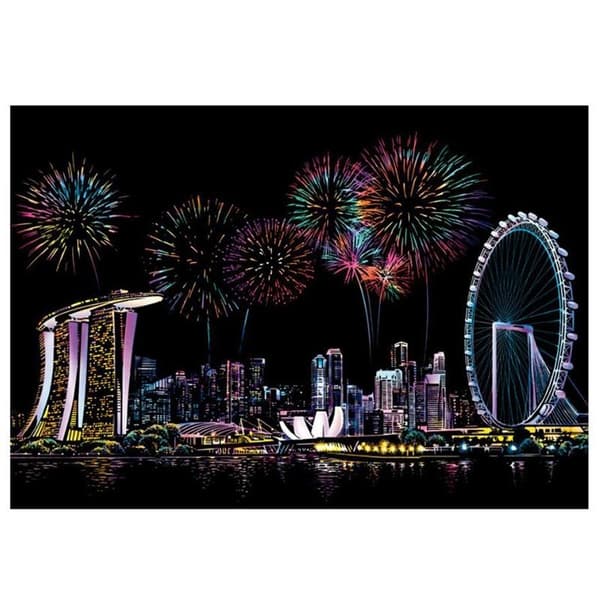 Raaputusarpa Singaporen panoraama 40x28 cm