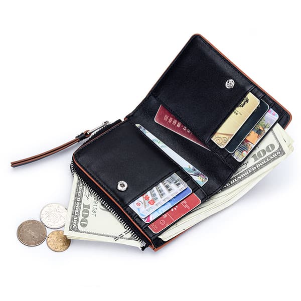 INF Stilfuld Bifold Tegnebog med Flere Kortlommer Sort