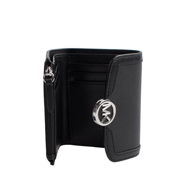 Portfölj - Michael Kors - Leida - Saffiano-läder - Svart - Kompakt för kvinnor