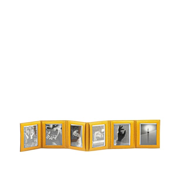 Pre-owned Hermès Chevre Mysore Grand Papa 6 Views Photo Holder PM Yellow