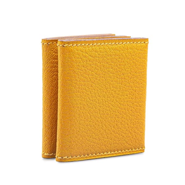 Pre-owned Hermès Chevre Mysore Grand Papa 6 Views Photo Holder PM Yellow