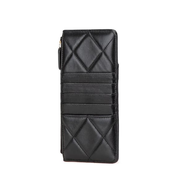 Pre-owned Chanel CC Quilted Goatskin 19 Phone and Card Holder Black
