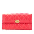 Miniatyrbild 1 av 10: Pre-owned Chanel CC Quilted Lambskin Boy Flap Wallet Pink