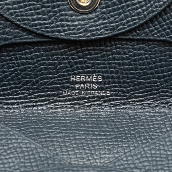 Pre-owned Hermès Epsom Bastia Coin Pouch Blue