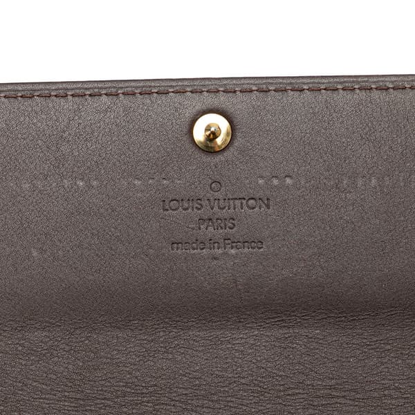 Pre-owned Louis Vuitton Monogram Vernis Sarah Wallet Purple