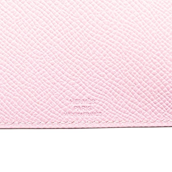 Pre-owned Hermès Epsom Tarmac Passport Holder PM Pink
