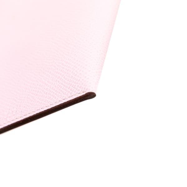 Pre-owned Hermès Epsom Tarmac Passport Holder PM Pink