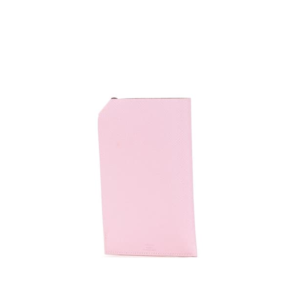 Pre-owned Hermès Epsom Tarmac Passport Holder PM Pink