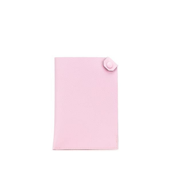 Pre-owned Hermès Epsom Tarmac Passport Holder PM Pink