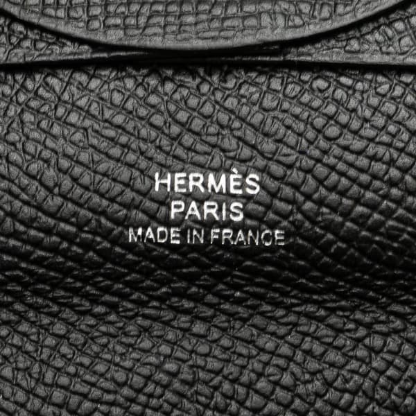 Pre-owned Hermès Epsom Bastia Coin Pouch Black