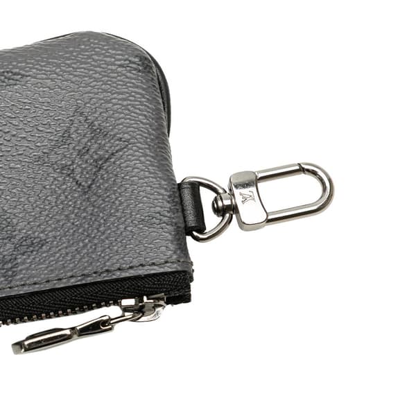 Pre-owned Louis Vuitton Monogram Eclipse Reverse Trio Messenger Key Pouch Gray