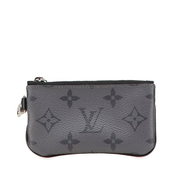 Pre-owned Louis Vuitton Monogram Eclipse Reverse Trio Messenger Key Pouch Gray