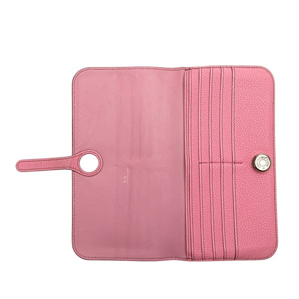 Pre-owned Hermès Togo Dogon Wallet GM Pink