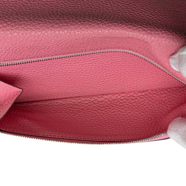 Pre-owned Hermès Togo Dogon Wallet GM Pink