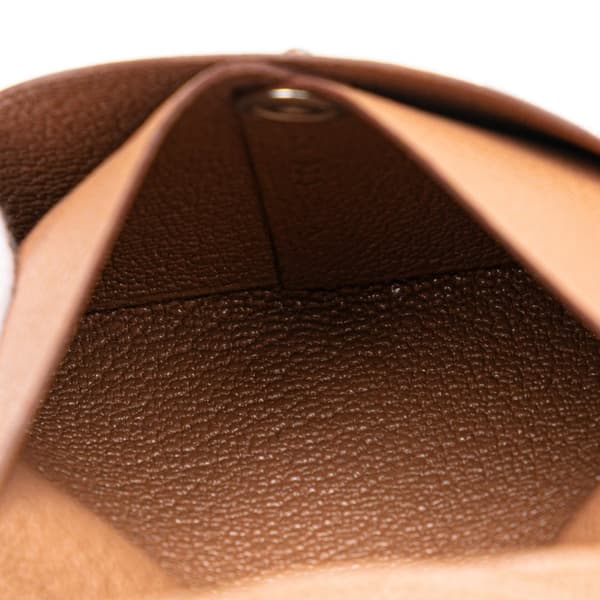 Pre-owned Hermès Chevre Mysore Bastia Coin Pouch Brown