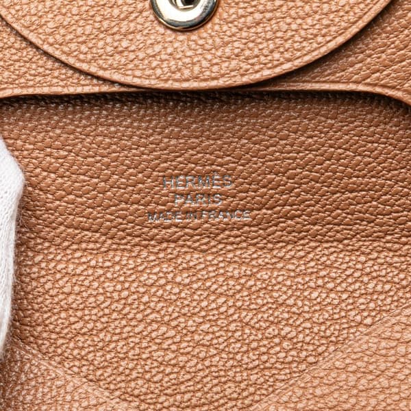 Pre-owned Hermès Chevre Mysore Bastia Coin Pouch Brown