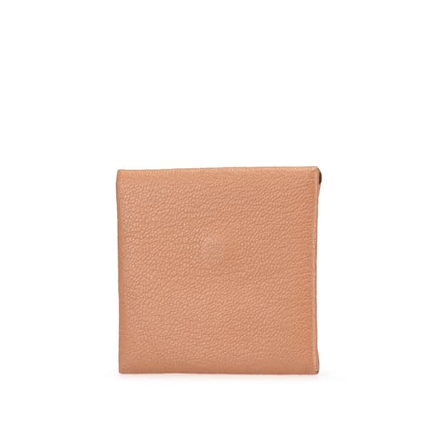 Pre-owned Hermès Chevre Mysore Bastia Coin Pouch Brown