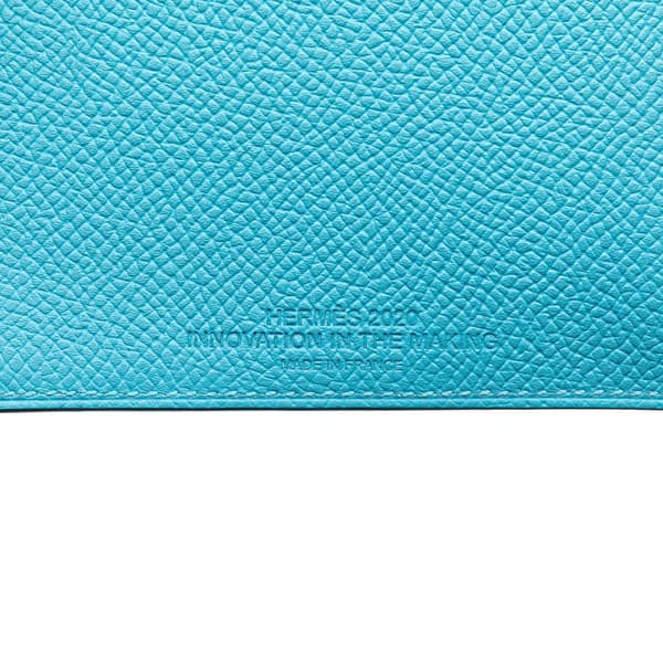 Pre-owned Hermès Epsom Tarmac PM Passport Cover Blue