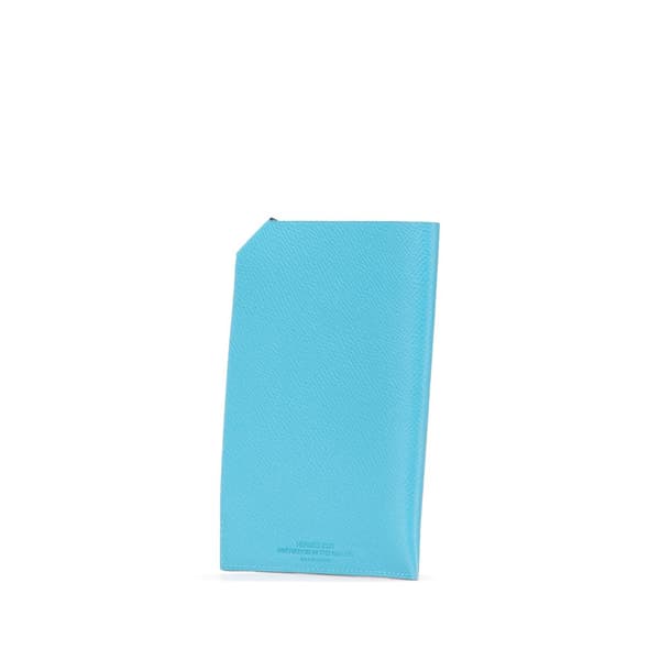 Pre-owned Hermès Epsom Tarmac PM Passport Cover Blue