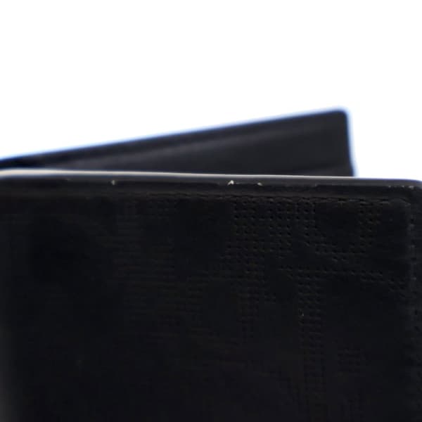 Pre-owned Dior Perforated Oblique Calfskin Galaxy Bifold Card Holder Black