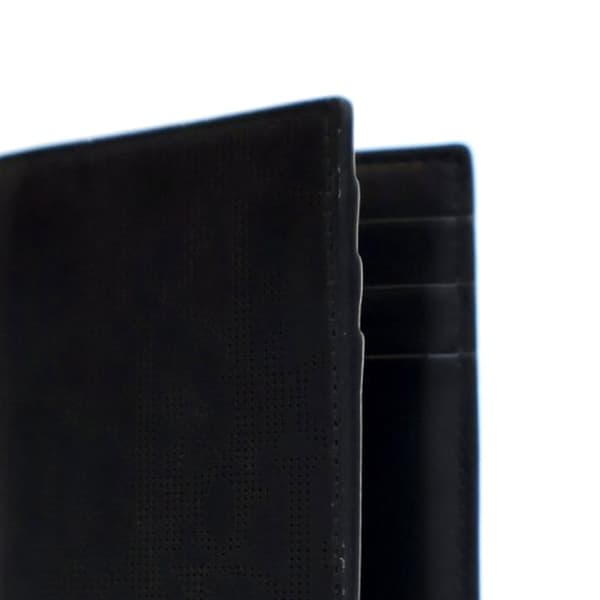 Pre-owned Dior Perforated Oblique Calfskin Galaxy Bifold Card Holder Black