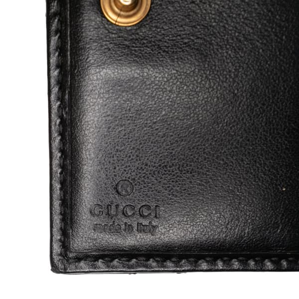 Pre-owned Gucci GG Marmont Matelasse Leather Card Holder Black