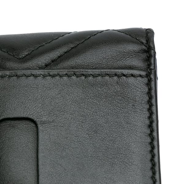 Pre-owned Gucci GG Marmont Matelasse Leather Card Holder Black