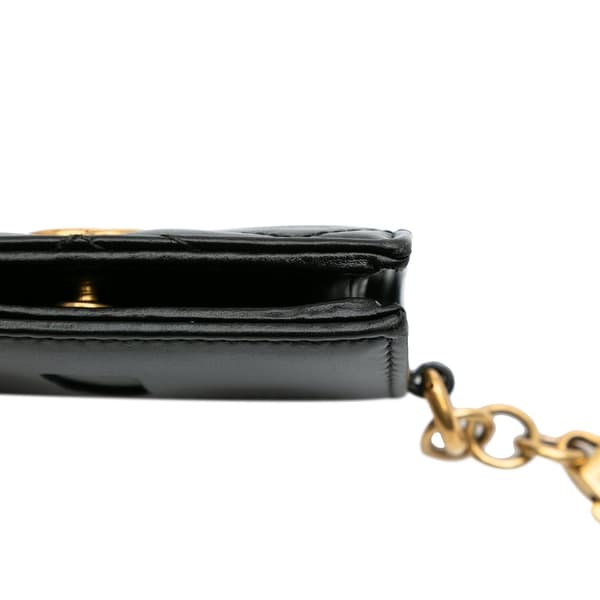 Pre-owned Gucci GG Marmont Matelasse Leather Card Holder Black