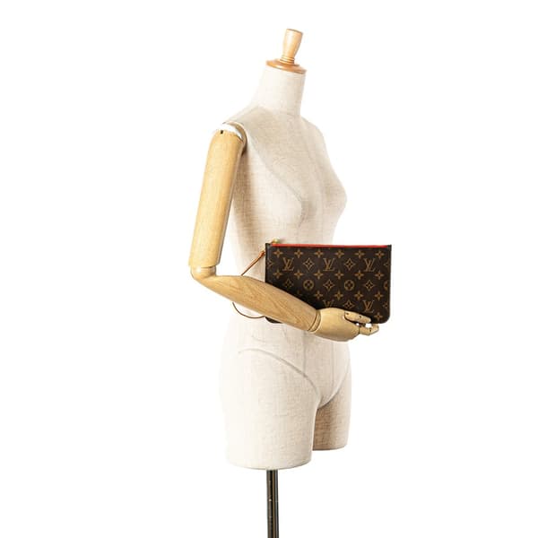 Pre-owned Louis Vuitton Monogram Neverfull Pouch Brown
