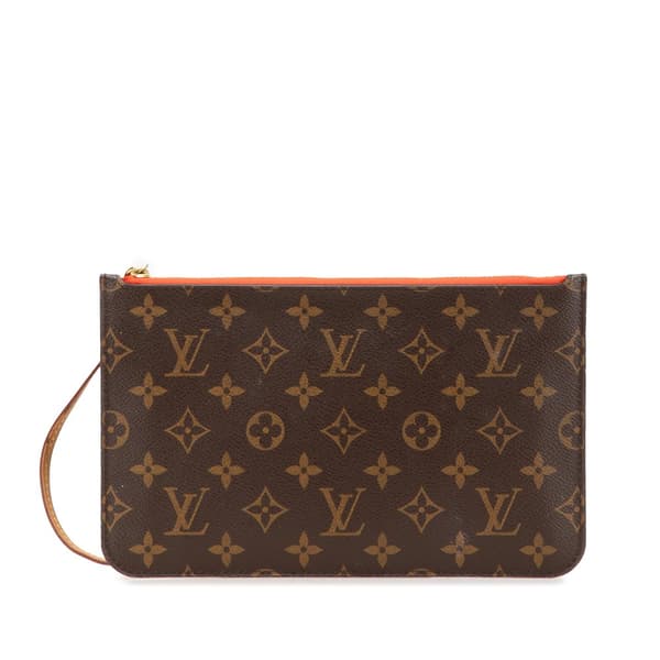 Pre-owned Louis Vuitton Monogram Neverfull Pouch Brown